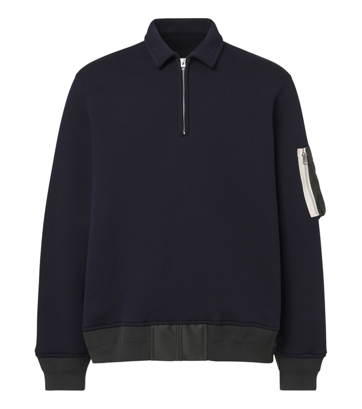 Photo: Sacai Cotton-blend polo sweatshirt