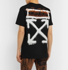 Off-White - Slim-Fit Embroidered Logo-Print Cotton-Jersey T-Shirt - Black