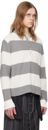 Thom Browne Gray Striped Polo