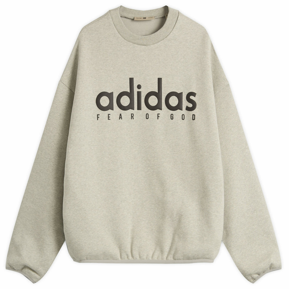 Adidas x FOG adidas x Fear Of God Athletics Cotton Fleece Crew Sweat in Medium Grey Heather