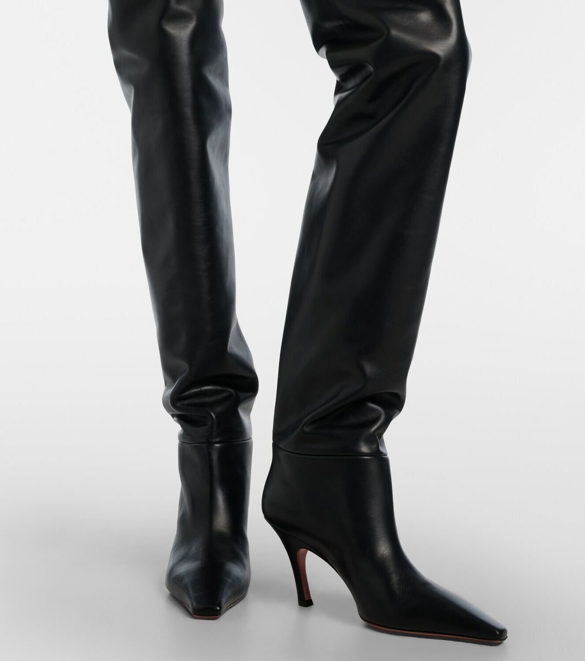 Amina Muaddi Jamie 80 leather over-the-knee boots