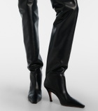 Amina Muaddi Jamie 80 leather over-the-knee boots