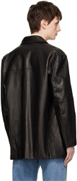 Dunst Black Half Leather Jacket