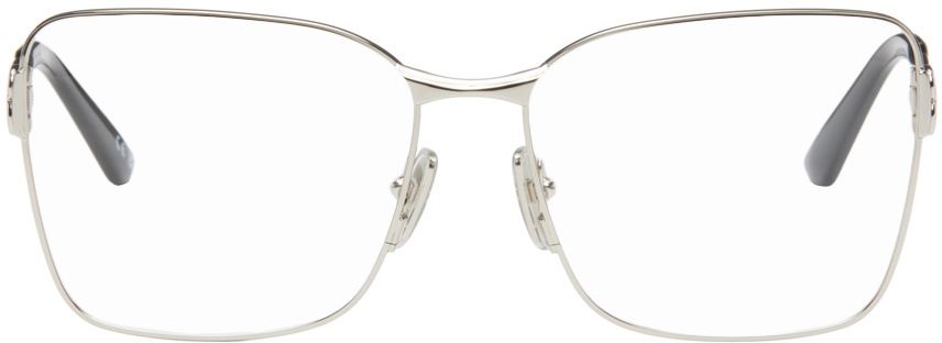 【関税込み】Balenciaga シルバー Mercury スクエアメガネ Balenciaga Silver Mercury Squared Metal Glasses Balenciaga