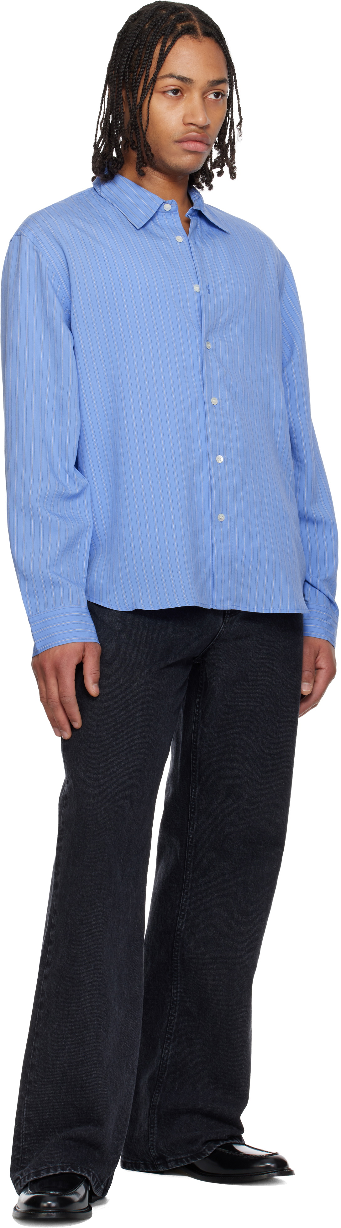 HOPE Blue Relaxed Button-Up Shirt