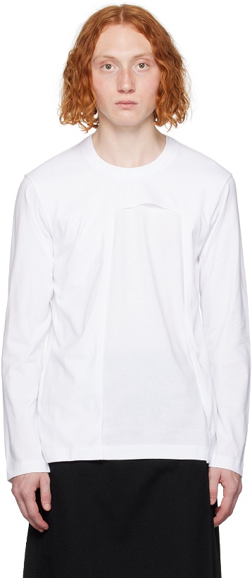 Photo: Comme des Garçons Shirt White Layered Long Sleeve T-Shirt