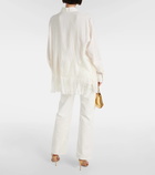 Stella McCartney Open-knit fringed oversized shirt