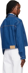 Maison Kitsuné Blue Cropped Denim Jacket