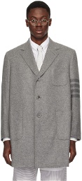 Thom Browne Gray 4-Bar Coat
