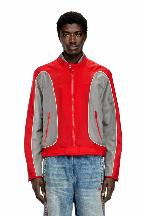 Photo: Diesel Colour-block biker jacket with piping - Jackets Mens in To Be Defined