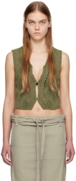 OPEN YY Khaki Argyle Vest