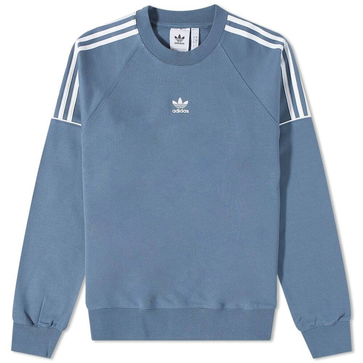 Photo: Adidas Men's Rekive Essential Crew Sweat in Wonder Steel