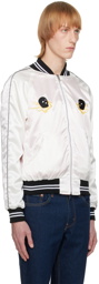 Youths in Balaclava White Psycho Souvenir Reversible Bomber Jacket