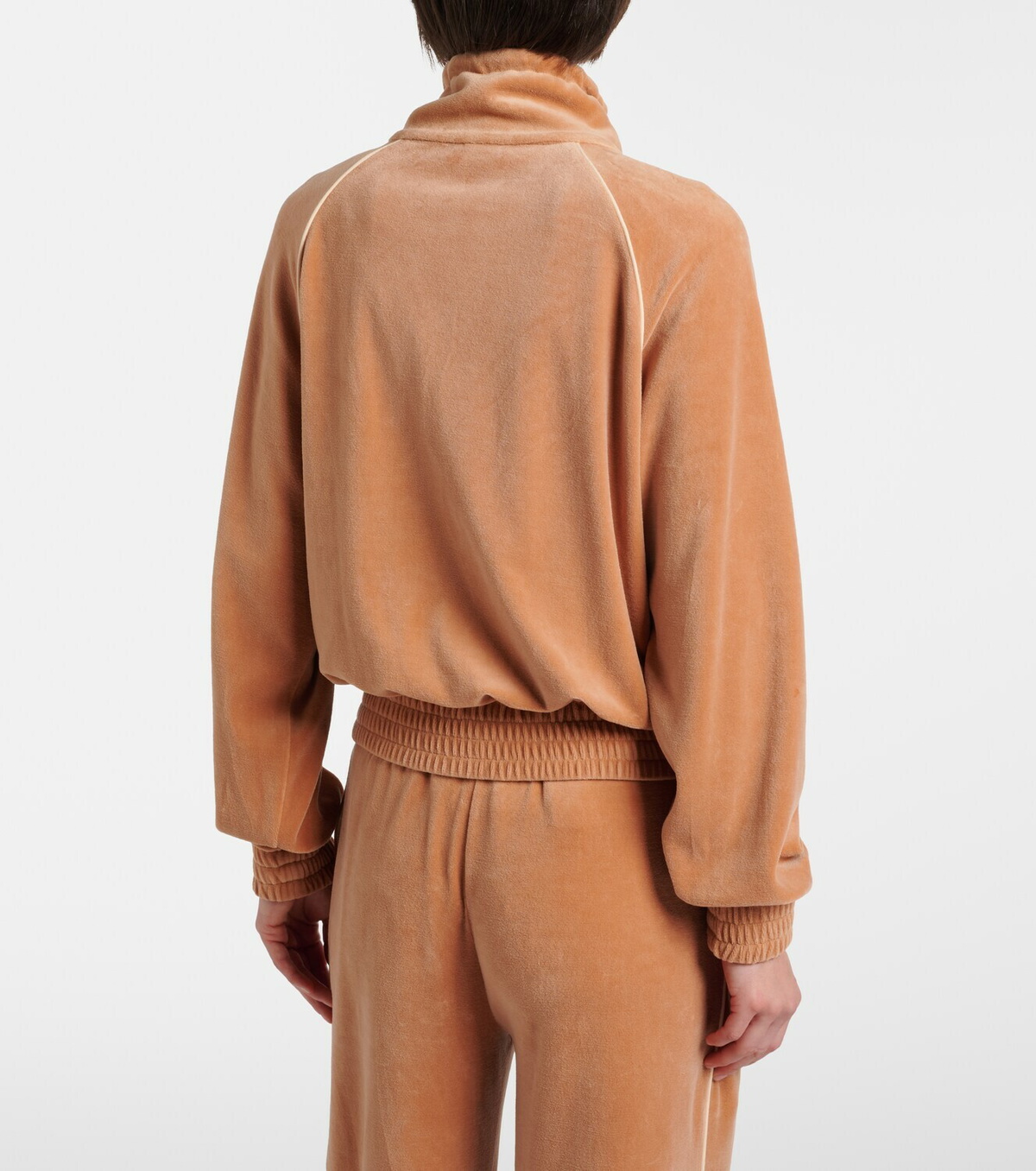 Chloé Cotton-blend velour zip-up sweatshirt
