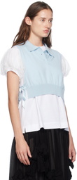 Simone Rocha Blue Embellished Knit Vest