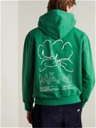Saturdays NYC - Sig Zane Ditch Mānoa Logo-Embroidered Printed Cotton-Jersey Hoodie - Green