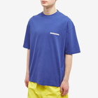 Balenciaga Men's Reverse Back Logo T-Shirt in Indigo/Dirty White