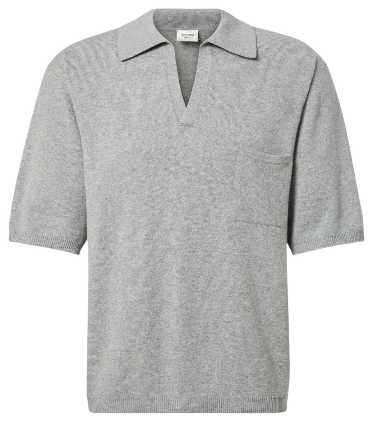 Saint Laurent Silver Sequin Boxy Polo Saint Laurent