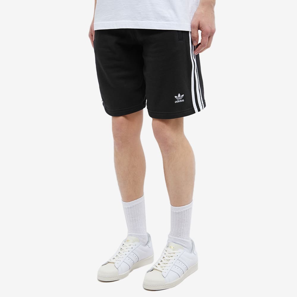 Adidas Men's 3 Stripe Shorts in Black