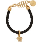 Versace Gold Leather Medusa Bracelet