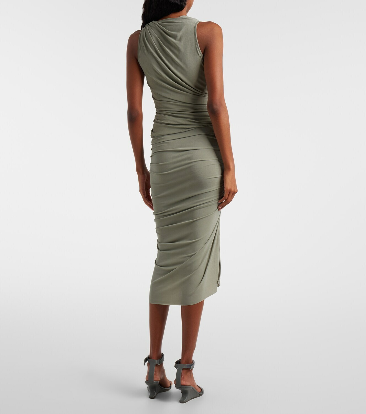 Rick Owens Lilies Edfu ruched midi skirt