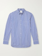 Paul Smith - Button-Down Collar Striped Cotton-Chambray Shirt - Blue