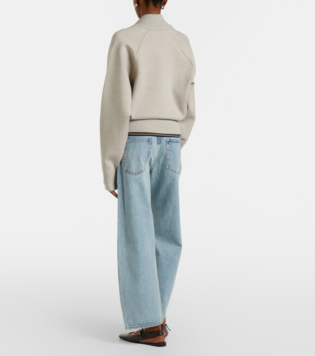 Frame The Bow Crop barrel-leg jeans