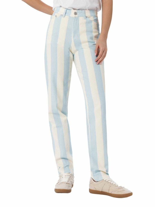 Photo: MC2 Saint Barth Woman Light Blue Striped Print Denim Belleville