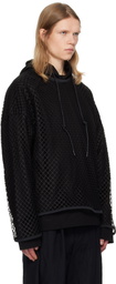 Juun.J Black Net Layered Hoodie