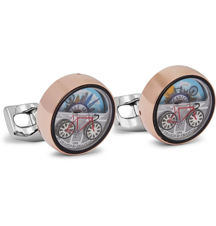 Photo: Deakin & Francis - Moving London Scene Rose Gold and Silver-Tone Cufflinks - Silver