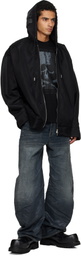 MASTERMIND WORLD Black Sheer Layered Zip-Up Jacket