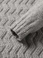 Inis Meáin - Corrán Cam Cable-Knit Donegal Merino Wool and Cashmere-Blend Rollneck Sweater - Gray