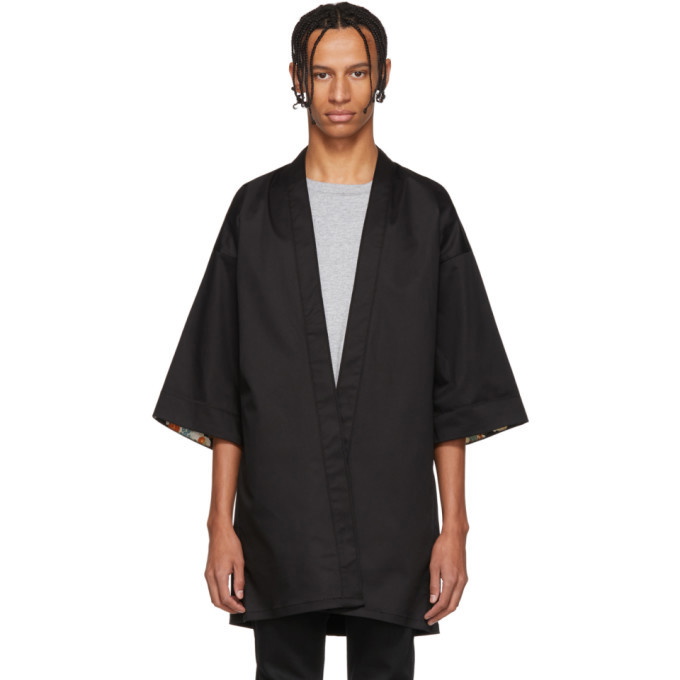 Photo: Naked and Famous Denim SSENSE Exclusive Black Haori Shirt