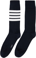 Thom Browne Navy 4-Bar Socks