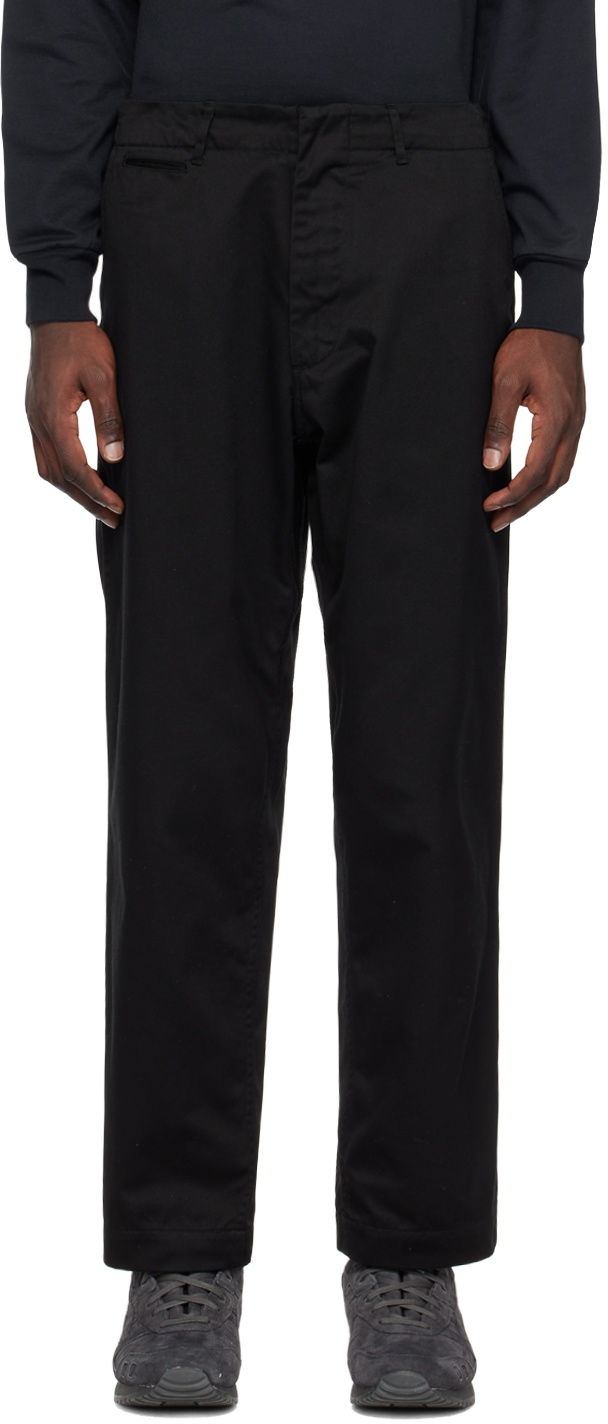 nanamica Black Wide Chino Pants Nanamica