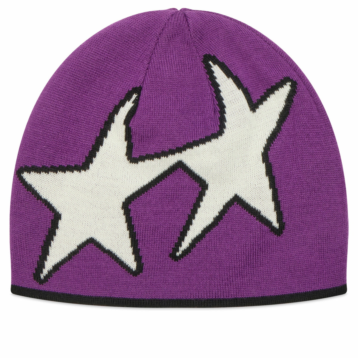 TwoJeys Reversible Icon Beanie in Black/Purple 