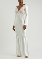 Self-portrait X Christopher Kane Lace and Satin Maxi Dress White