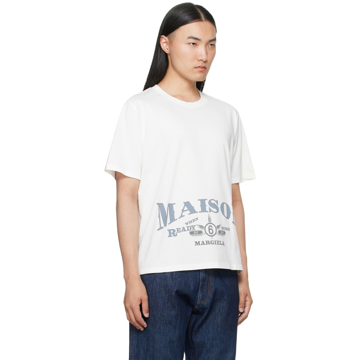 MM6 Maison Margiela Off-White Printed Logo T-shirt