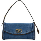 Valentino Garavani Blue Devain Small Denim Shoulder Bag