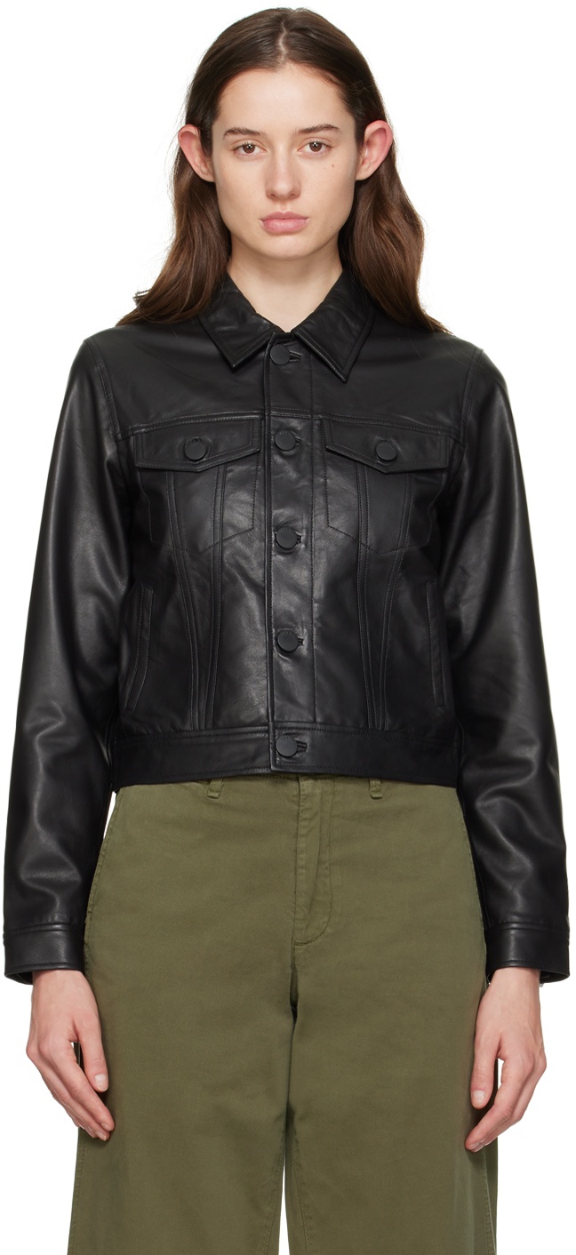 rag & bone Black Debbie Leather Jacket Rag and Bone