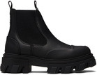 GANNI Black Cleated Low Chelsea Boots