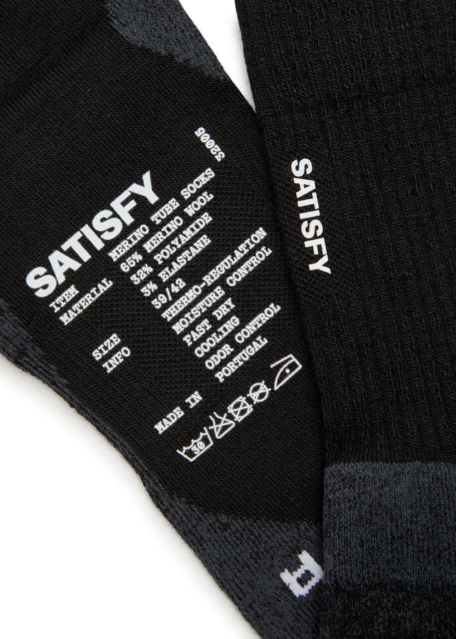 Satisfy Merino Nylon Tube Socks Black