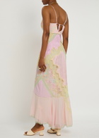 Loveshackfancy Bancila Lace Patchwork Chiffon Maxi Dress Pink