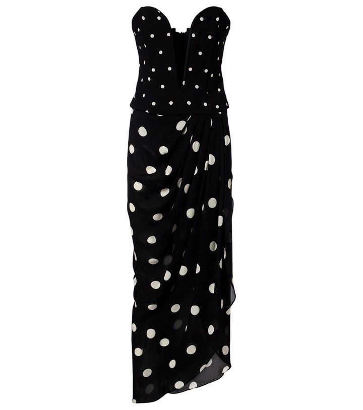 Photo: Adriana Degreas Polka-dot draped midi dress