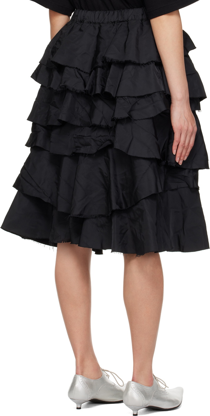 Black Comme des Garçons Black Tiered Midi Skirt