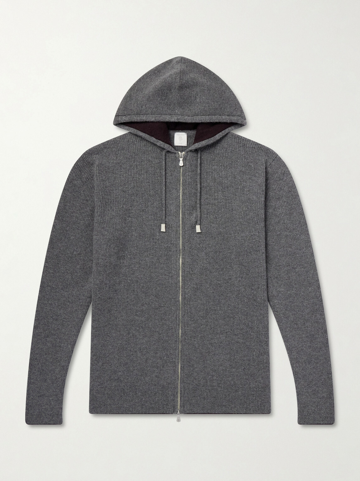 Eleventy - Ribbed Cashmere Zip-Up Hoodie - Gray