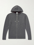Eleventy - Ribbed Cashmere Zip-Up Hoodie - Gray