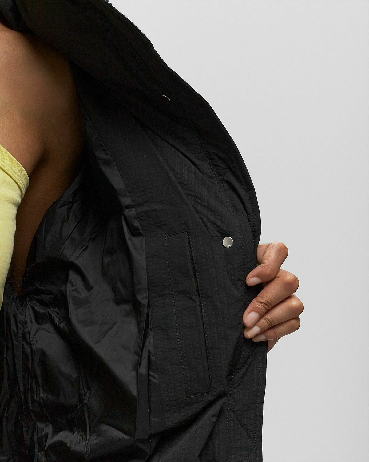 Ganni Tech Seersucker Puffer Coat Black Coats/Down & Puffer Jackets