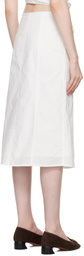 Deiji Studios White Double Lace Up Midi Skirt