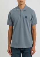 Belstaff Logo Piqué Cotton Polo Shirt Blue